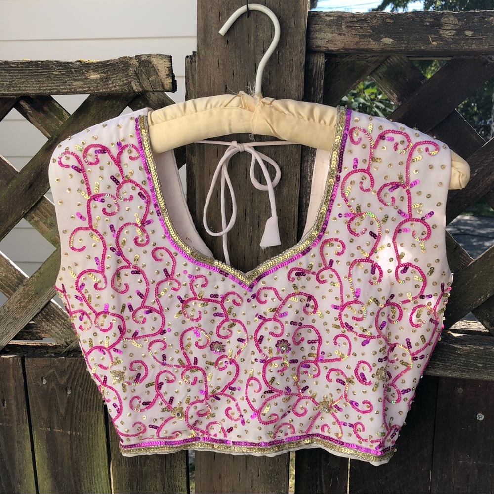 Indian beaded crop top